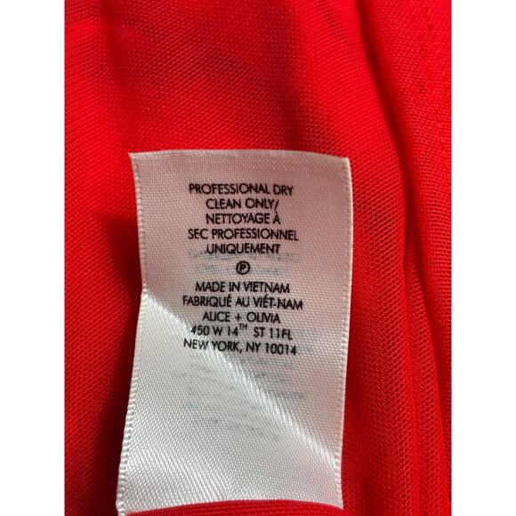 Alice + Olivia Dress Womens 10 Red Poppy Off Shoulder Sheath Cocktail Party - Picture 5 of 8